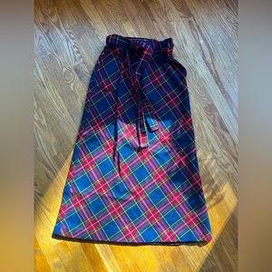 Vintage a line woolen plaid skirt